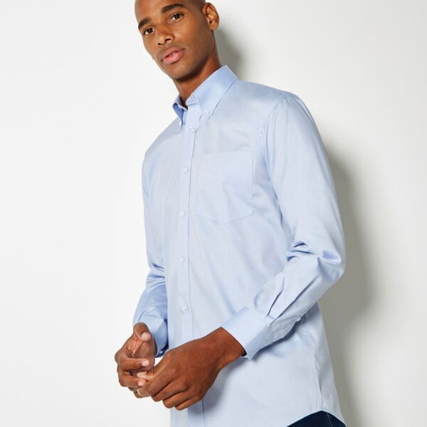 Kustom Kit Premium Long Sleeve Classic Fit Oxford Shirt Thumbnail
